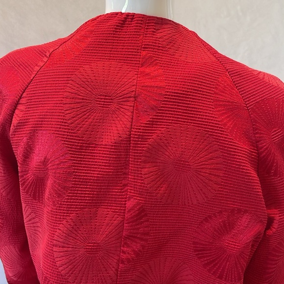 Vintage Peck & Peck Red Patterned Open Face Jacket - Picture 6 of 7